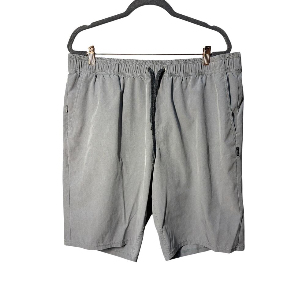 O'neill Mens Hybrid Gray Drawstring Athletic Performance Shorts XXL Casual